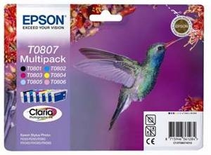 Cartridge Epson T0807, Multipack CMYK, originál