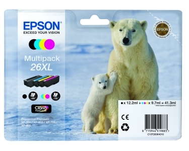 Cartridge Epson T2636, Multipack CMYK, originál